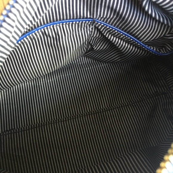 Well Loved Royal Blue Leather & Fur Purse Satchel - Picture 16 of 16